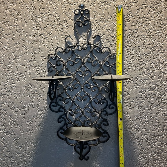 Black Metal Wall Sconce Set - Picture 3 of 10